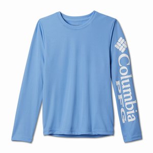 Columbia Camisas PFG Terminal Tackle™ Manga Larga Tee Niña Blancos/Azules (297IJCTGM)